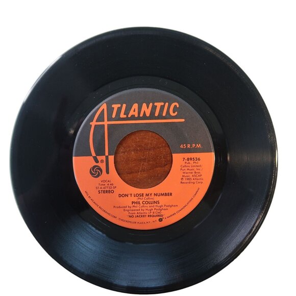 Phil Collins 45 RPM Vinyl Record "Don't Lose My Number" / "We Said Hello Goodbye - Picture 3 of 4